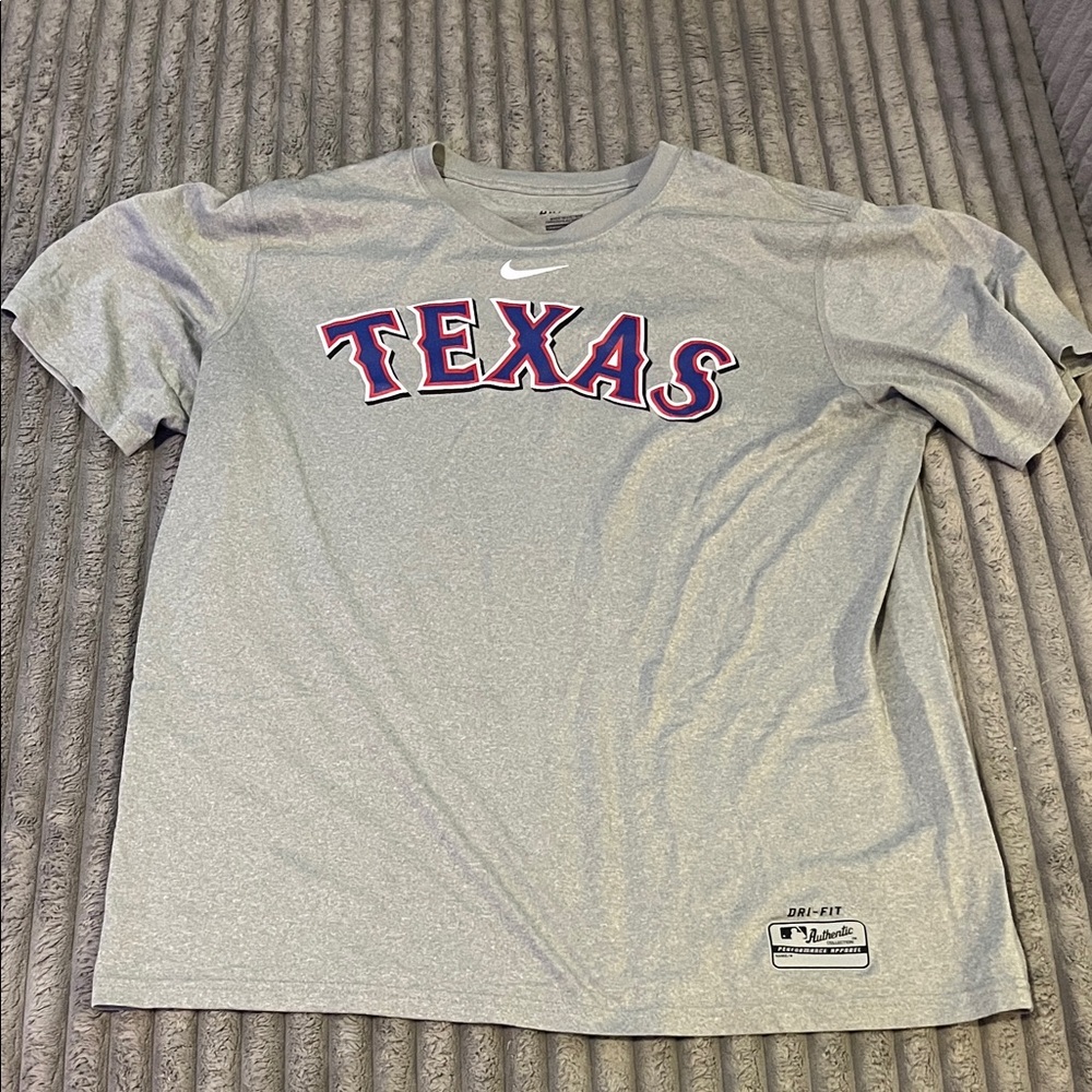Nike Grey Texas Rangers Authentic Collection Shirt